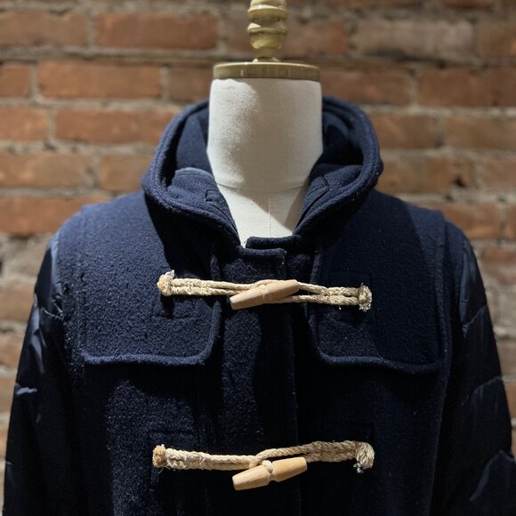 Moncler Wool Duffle Coat with Down-Filled Sleeves - Picture 5 of 11